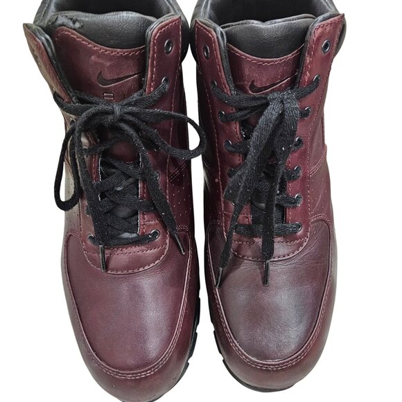 Nike Air Max Goadome ACG Boots Size 13 Maroon & Black Leather - Picture 1 of 6